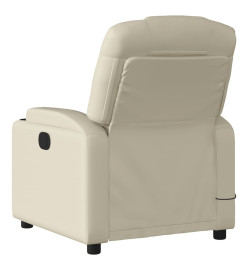 Fauteuil de massage inclinable électrique crème similicuir