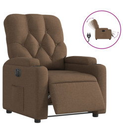 Fauteuil inclinable électrique Marron Tissu