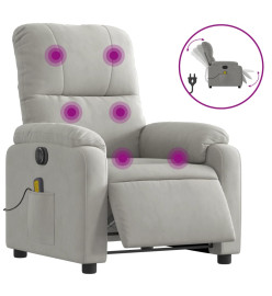 Fauteuil inclinable de massage électrique gris clair