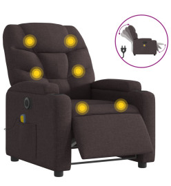 Fauteuil de massage inclinable électrique Marron foncé Tissu