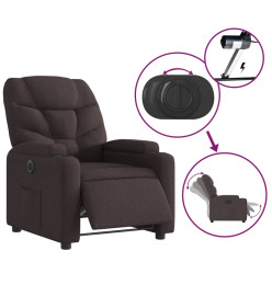 Fauteuil inclinable électrique Marron foncé Tissu