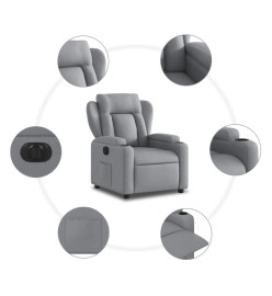 Fauteuil inclinable électrique Gris clair Tissu