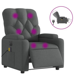 Fauteuil inclinable de massage électrique gris foncé tissu