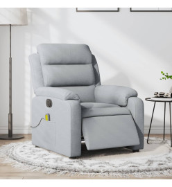 Fauteuil de massage inclinable électrique gris clair tissu