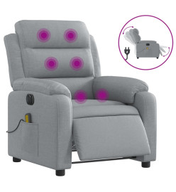 Fauteuil de massage inclinable électrique gris clair tissu