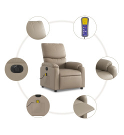 Fauteuil de massage inclinable électrique cappuccino similicuir