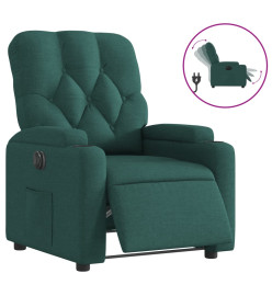 Fauteuil inclinable électrique Vert foncé Tissu