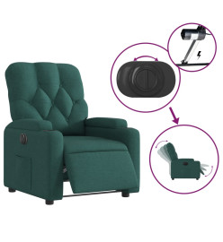 Fauteuil inclinable électrique Vert foncé Tissu