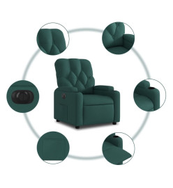 Fauteuil inclinable électrique Vert foncé Tissu