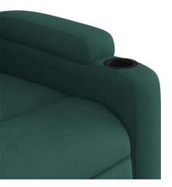 Fauteuil inclinable électrique Vert foncé Tissu