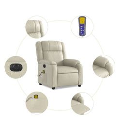 Fauteuil de massage inclinable électrique crème similicuir