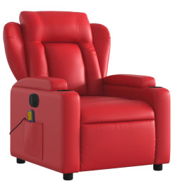 Fauteuil de massage inclinable électrique rouge similicuir