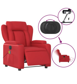 Fauteuil de massage inclinable électrique rouge similicuir