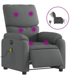 Fauteuil inclinable de massage électrique gris foncé tissu