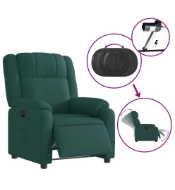 Fauteuil inclinable électrique Vert foncé Tissu