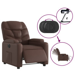 Fauteuil inclinable électrique Marron Similicuir