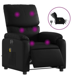 Fauteuil de massage inclinable électrique noir similicuir