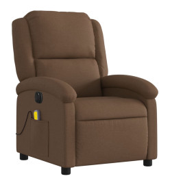 Fauteuil inclinable de massage électrique marron tissu