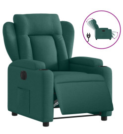 Fauteuil inclinable électrique Vert foncé Tissu