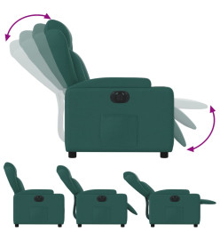 Fauteuil inclinable électrique Vert foncé Tissu