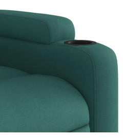 Fauteuil inclinable électrique Vert foncé Tissu