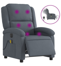 Fauteuil inclinable de massage électrique gris foncé velours