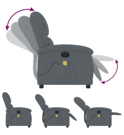 Fauteuil inclinable de massage électrique gris foncé velours