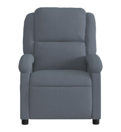 Fauteuil inclinable de massage électrique gris foncé velours