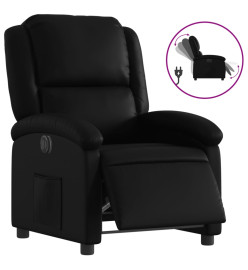 Fauteuil inclinable électrique Noir Similicuir