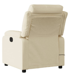 Fauteuil inclinable de massage électrique crème tissu