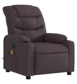 Fauteuil de massage inclinable électrique Marron foncé Tissu