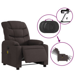 Fauteuil de massage inclinable électrique Marron foncé Tissu