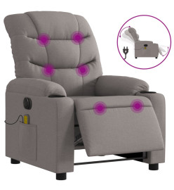 Fauteuil de massage inclinable électrique Taupe Tissu