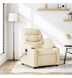 Fauteuil de massage inclinable Crème Tissu