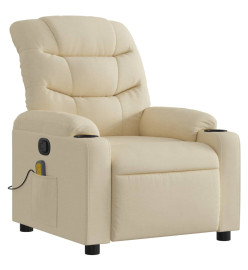 Fauteuil de massage inclinable Crème Tissu