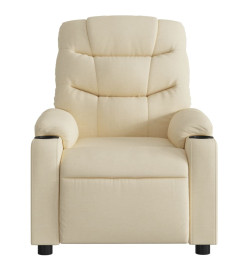 Fauteuil de massage inclinable Crème Tissu