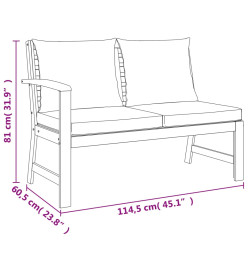 Ensemble de salle à manger de jardin coussins 7 pcs Bois acacia