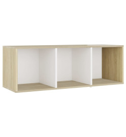 Meubles TV 4 pcs Blanc et chêne sonoma 107x35x37 cm Aggloméré