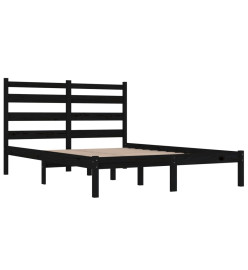 Cadre de lit Noir Bois de pin massif 120x190 cm Petit Double