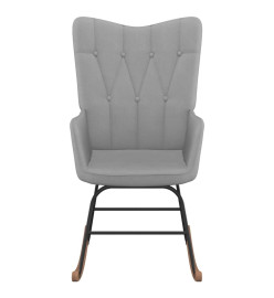 Chaise à bascule avec tabouret Gris clair Tissu