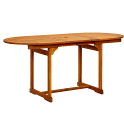 Table à dîner de jardin (120-170)x80x75 cm Bois d'acacia massif