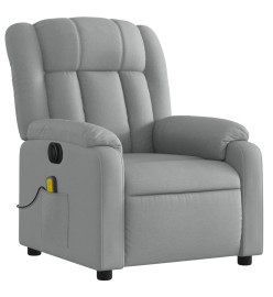 Fauteuil de massage inclinable électrique gris clair tissu