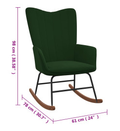 Chaise à bascule Vert foncé Velours