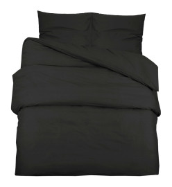 Ensemble de housse de couette Noir 260x240 cm Coton