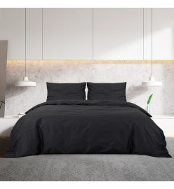 Ensemble de housse de couette Noir 260x240 cm Coton