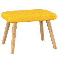 Chaise de relaxation avec tabouret Jaune moutarde Tissu