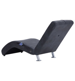 Chaise longue de massage avec oreiller Gris Similicuir daim