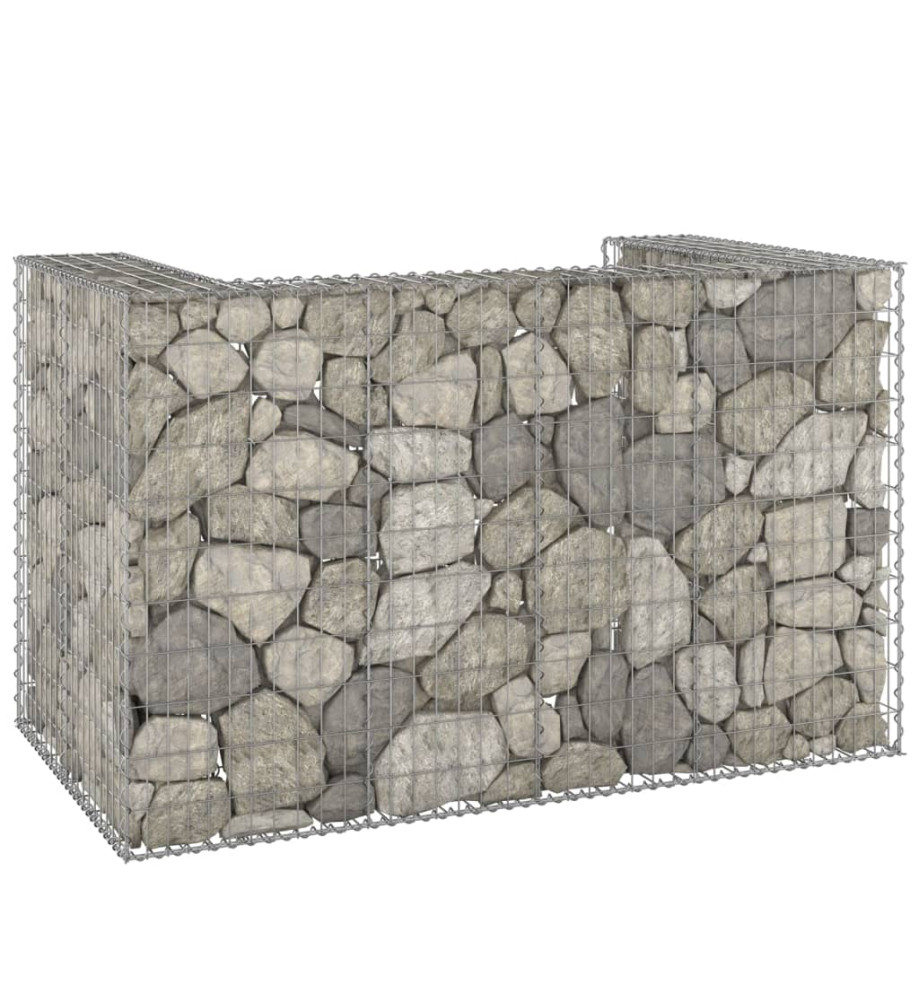 Mur en gabion pour poubelles Acier galvanisé 180x100x110 cm