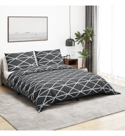 Ensemble de housse de couette Gris 140x200 cm Coton