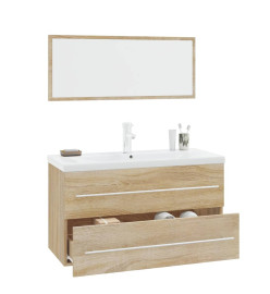 Ensemble de meubles de salle de bain 3 pcs Chêne sonoma